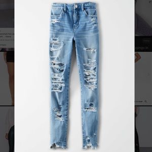 Curvy High-Waisted Distressed Jeans